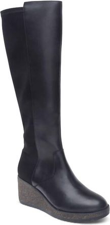 Aetrex Womens Rose Wedge Tall Boot In Black