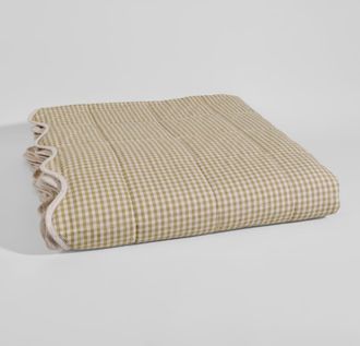 Maisons du monde Colcha con motivo vichy beige, 240x220 cm