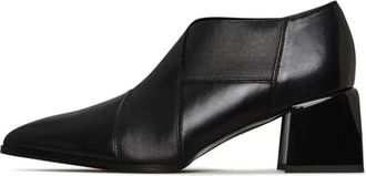 Cesare Gaspari Leren Blokhak Pumps - Dames - Pumps - Zwart - 39 EU - Leer - Schoenen
