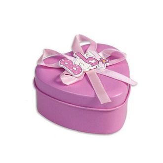 Trade Shop Trade Shop - Scatoline Portaconfetti 36 Pezzi Cuore Nascita Battesimo Bomboniera Bimbo Bimba - Rosa