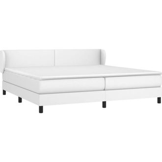 vidaXL Vidaxl - Cama Box Spring Con Colch&oacute;n Cuero Sint&eacute;tico Blanco 200x200 Cm