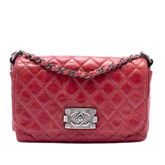 Chanel Pre-owned Vintage Quilted Flap Shoulder Bag - Dames - Pre-owned - Rood - Maat: ONE Size Leer