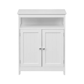 Mobili Rebecca Mobili Rebecca - Rebecca Mobili Armario De Ba&ntilde;o Con 2 Puertas Y Estante Madera Blanca Estantes De Dise&ntilde;o Moderno