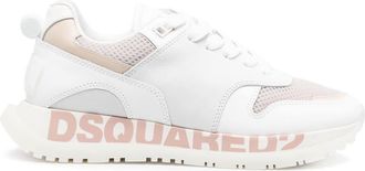 Dsquared2 logo-print low-top sneakers - women - Calf Leather/Fabric/Rubber/Fabric - 38 - White