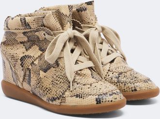 Isabel Marant Bobby snake-effect leather wedge sneakers