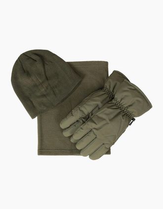 Mountain Warehouse Mens Mountain Warehouse Mens Hat Gloves And Scarf Set - Green - Size: XL