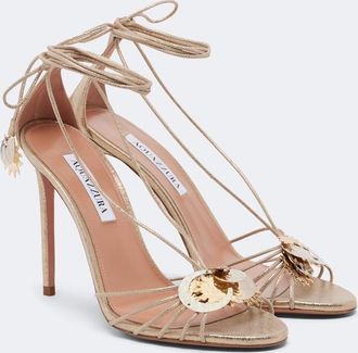 Aquazzura Night Stars metallic leather sandals