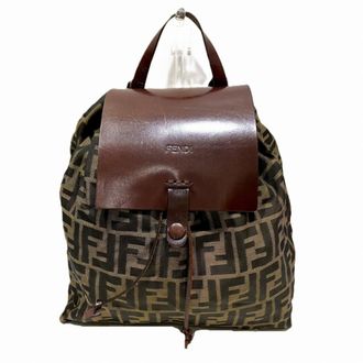 Fendi Brown Canvas Backpack (Pre-Owned)