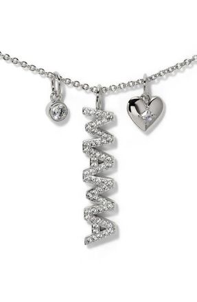Nadri Mama Charm Necklace in Rhodium at Nordstrom