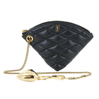 Saint Laurent Black Leather Coin Purse/Coin Case (Pre-Owned)