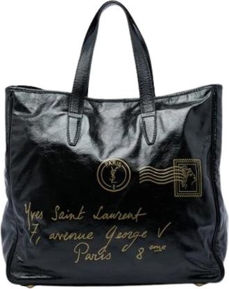Saint Laurent Pre-owned Y Mail Tote - Dames - Vintage Shopper - Zwart - ONE Size - Leer - Vintage