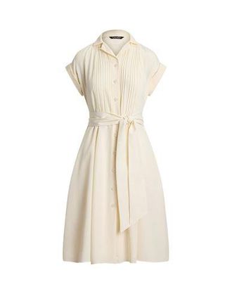 Ralph Lauren BELTED CREPE PINTUCKED SHIRTDRESS