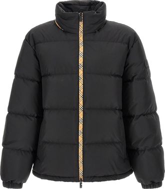 Burberry Check Down Jacket - Black