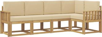 vidaXL Conjunto De Sof&aacute;s De Exterior 5 Uds. Y Beige Vidaxl