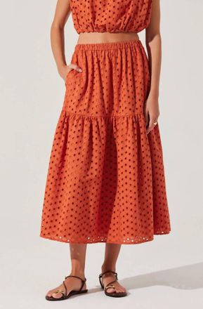 Astr Nalley Midi Skirt In Rust
