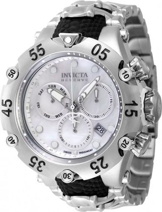 Invicta Reserve Venom Cobra Chronograph Quartz Silver Dial Mens Watch 47156