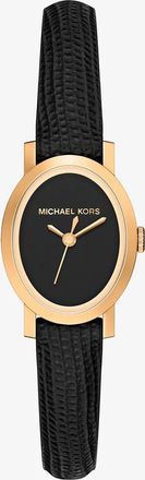 Michael Kors Petite Maude Gold-Tone and Lizard Embossed Leather Watch