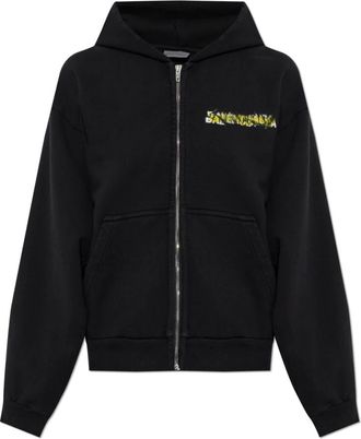 Balenciaga Zip-throughs, female, Black, Size: XS Hooded Sweatshirt