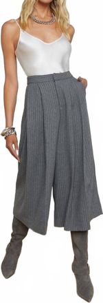 L'agence Mahalia Culotte Pants In Grey Ivory Pinstripe