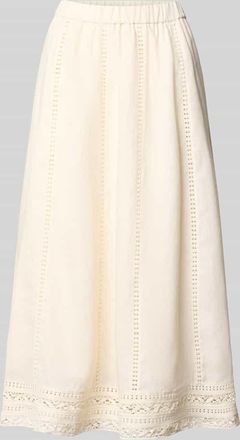 Max Mara Ausgestellter Maxi-Rock aus reinem Leinen in Weiss, Gr&ouml;&szlig;e XXL