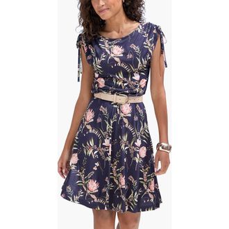Lascana Womens Tie Detail Dress in Navy Printed at Nordstrom, Size 14