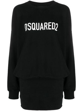 Dsquared2 Abito corto modello felpa con stampa - Nero