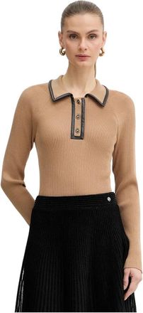 Karl Lagerfeld Round-neck Truien - Dames - Ronde hals truien - Bruin - S - Leer - Truien & Vesten