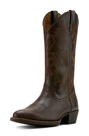 Ariat Heritage R Toe Western Boot in Burnished Chocolate at Nordstrom, Size 10.5