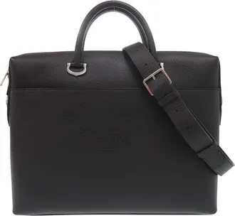 Cartier Black Leather Briefcase Handbag Shoulder Bag (Pre-Owned)