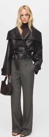 Mango Pantaloni diritti cintura marrone - Donna - 38 - MANGO