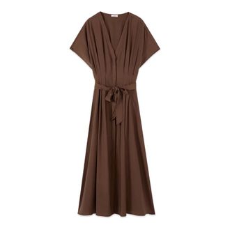 Oltre Vestido midi mangas tipo kimono - Dresses - Mujer - Marr&oacute;n - M