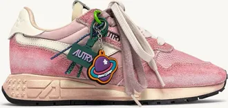 Autry SNEAKERS REELWIND SUPER VINTAGE IN SUEDE E NYLON BIANCO E ROSA
