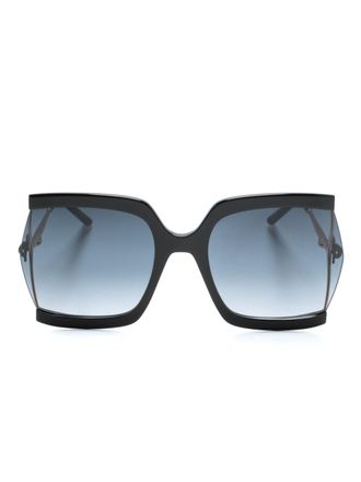 Carolina Herrera Zonnebril met oversized montuur - Zwart