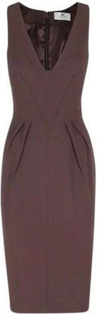 Elisabetta Franchi Dames, Jurken, Bruin, Maat: XS Leer