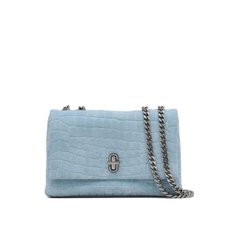 Marc Jacobs Shoulder Bags, female, Blue, Size: ONE SIZE The Suede Croc Slim Dual Convertible Shoulder Bag