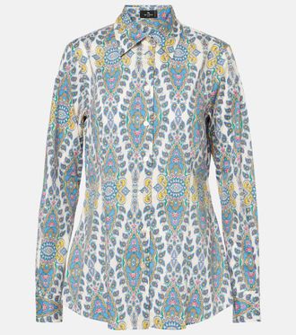 シャツ Etro Paisley Printed Poplin Shirt ETRO Slim-Fit Paisley-Print Cotton-Poplin Shirt for Men | MR