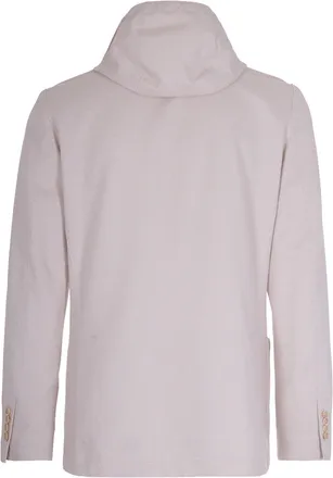 Eleventy Mens Hooded Jacket Sand Cotton Polyamide Elastane