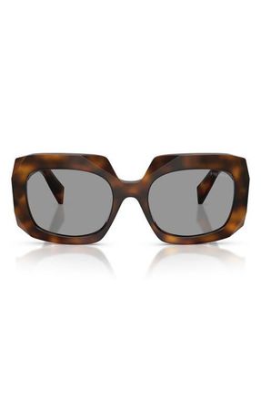 Prada 55mm Square Sunglasses in Juniper Tortoise /Grey at Nordstrom