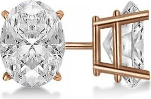 Allurez 0.50ct. Oval-Cut Lab Diamond Stud Earrings 18kt Rose Gold (G-H, SI1)