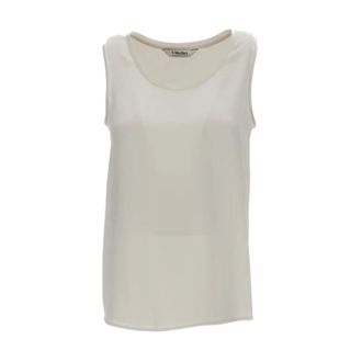 Max Mara Sleeveless Tops, female, Beige, Size: M Smmestri 271 Girocollo Senza Maniche