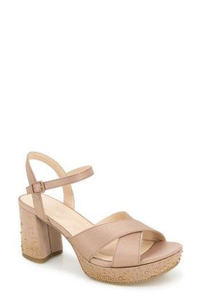 Kenneth Cole Reaction Reeva Platform Sandal in Coffee Crumb Silk at Nordstrom Rack, Size 7.5