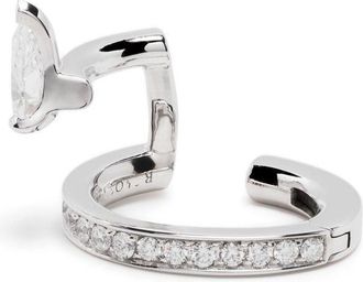 Repossi 18kt white gold Serti Sur Vide earcuff - women - Crystal/18kt White Gold - OS - Silver