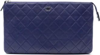 Chanel Clutch con doppia zip CC 2015-2016 - Blu