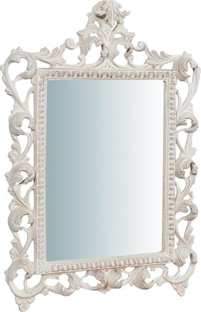 Biscottini International Biscottini - Espejo De Pared De Colgar De Madera Acabado Con Efecto Blanco Envejecido Talla L45xpr4xh61 Cm Made In Italy