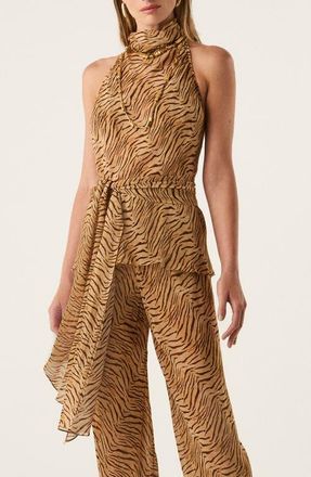 Vix Ro Semisheer Halter Cover-Up Top in Multi at Nordstrom, Size Medium
