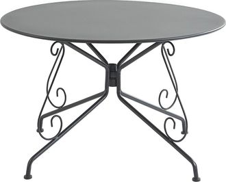 Vente-Unique Mesa de jard&iacute;n D.120 cm de metal - Antracita - GUERMANTES de MYLIA