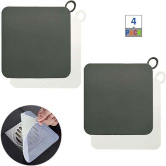 OEM Alfombrilla De Silicona Para Desag&uuml;e De Suelo Crezuo De 4 Piezas, Tapones De Gel De S&iacute;lice Para Desag&uuml;e, Cubierta Desodorizante Que Bloquea Los Olores