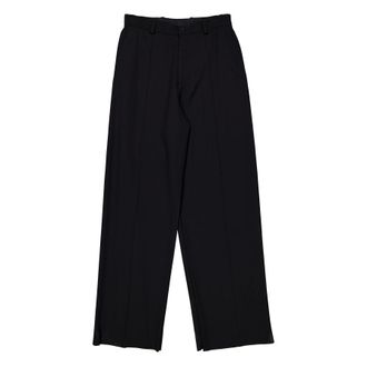 Balenciaga Mens Double Front Ironed Pleats Twill Wide-Leg Pant, Size X-Small