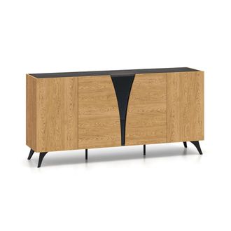 Petits Meubles Buf&eacute; 5 puertas paneles mdf madera y negro