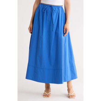 Renee C Cotton Poplin Maxi Skirt in Blue at Nordstrom Rack, Size X-Small